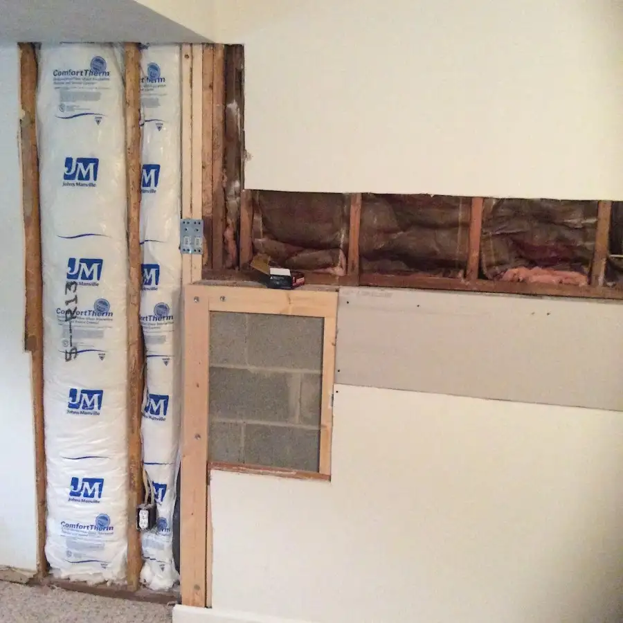Wall insulation replacement during Contents Cleaning & Restoration in Southampton